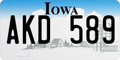 IA license plate AKD589