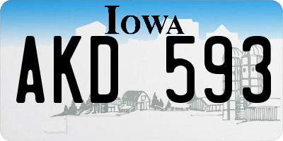 IA license plate AKD593