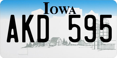 IA license plate AKD595