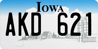 IA license plate AKD621