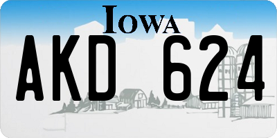 IA license plate AKD624