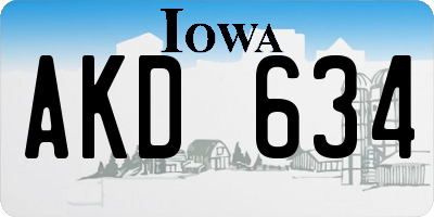 IA license plate AKD634