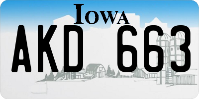 IA license plate AKD663