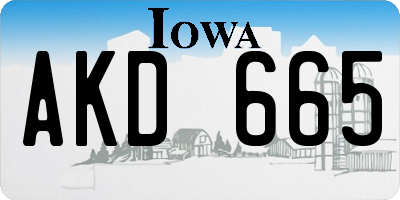 IA license plate AKD665
