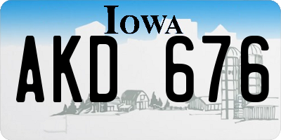 IA license plate AKD676