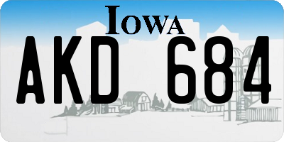 IA license plate AKD684