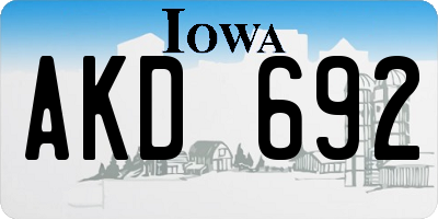 IA license plate AKD692