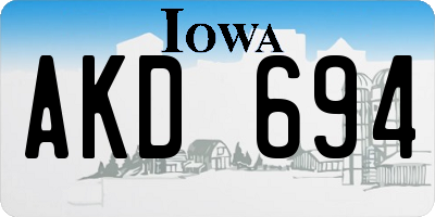 IA license plate AKD694