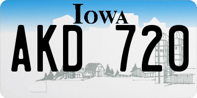 IA license plate AKD720
