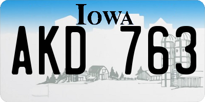 IA license plate AKD763