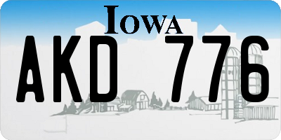 IA license plate AKD776