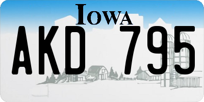 IA license plate AKD795