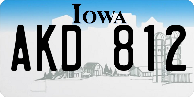 IA license plate AKD812