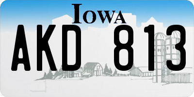 IA license plate AKD813