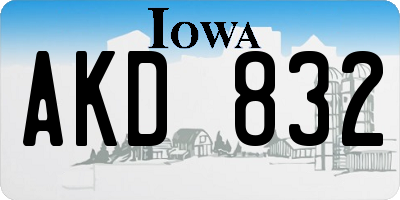 IA license plate AKD832