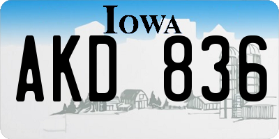 IA license plate AKD836