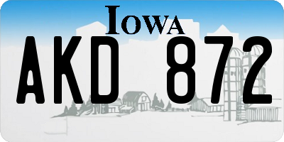 IA license plate AKD872