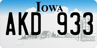 IA license plate AKD933