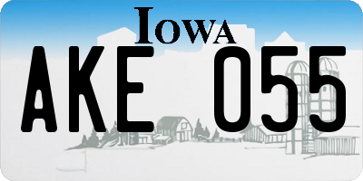 IA license plate AKE055