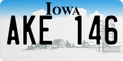 IA license plate AKE146