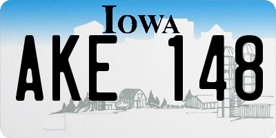 IA license plate AKE148