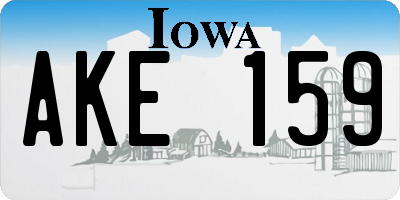 IA license plate AKE159