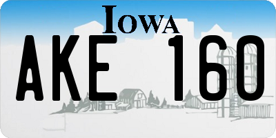 IA license plate AKE160