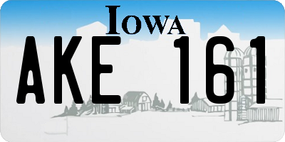 IA license plate AKE161