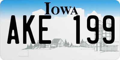 IA license plate AKE199