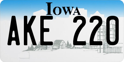 IA license plate AKE220