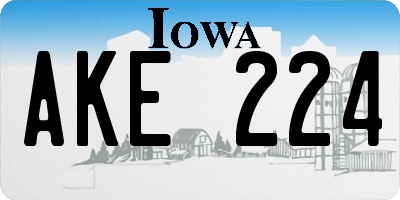 IA license plate AKE224