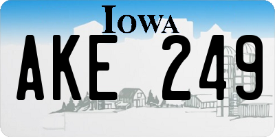 IA license plate AKE249
