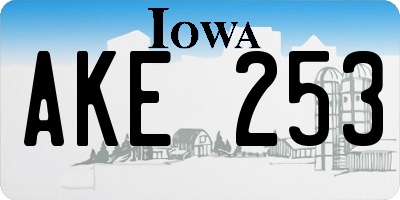 IA license plate AKE253