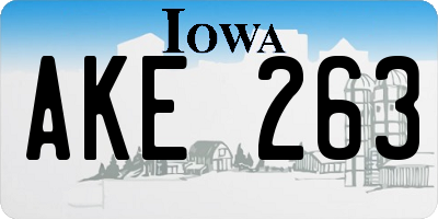 IA license plate AKE263