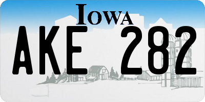 IA license plate AKE282