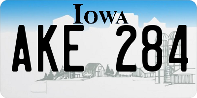IA license plate AKE284