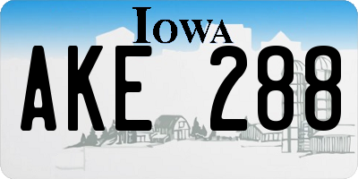 IA license plate AKE288