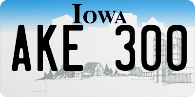 IA license plate AKE300