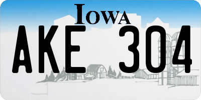 IA license plate AKE304