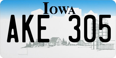 IA license plate AKE305