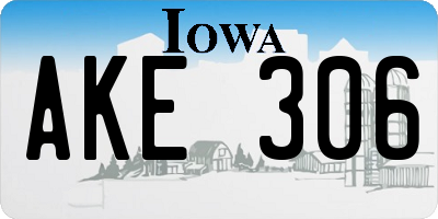 IA license plate AKE306