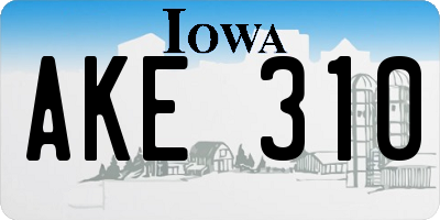 IA license plate AKE310