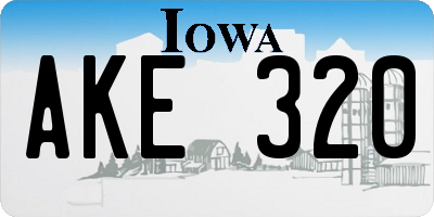 IA license plate AKE320