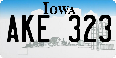 IA license plate AKE323