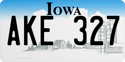 IA license plate AKE327