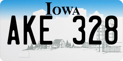 IA license plate AKE328