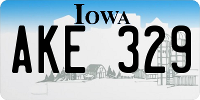 IA license plate AKE329