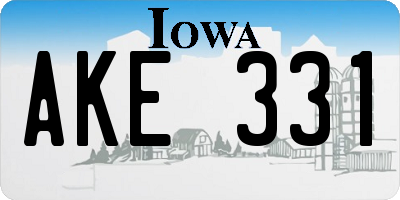 IA license plate AKE331