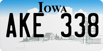 IA license plate AKE338