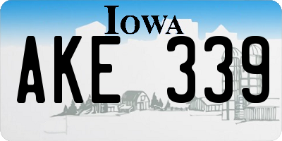 IA license plate AKE339